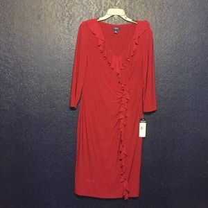Chaps Below the Knee 3/4 Sleeve Dress